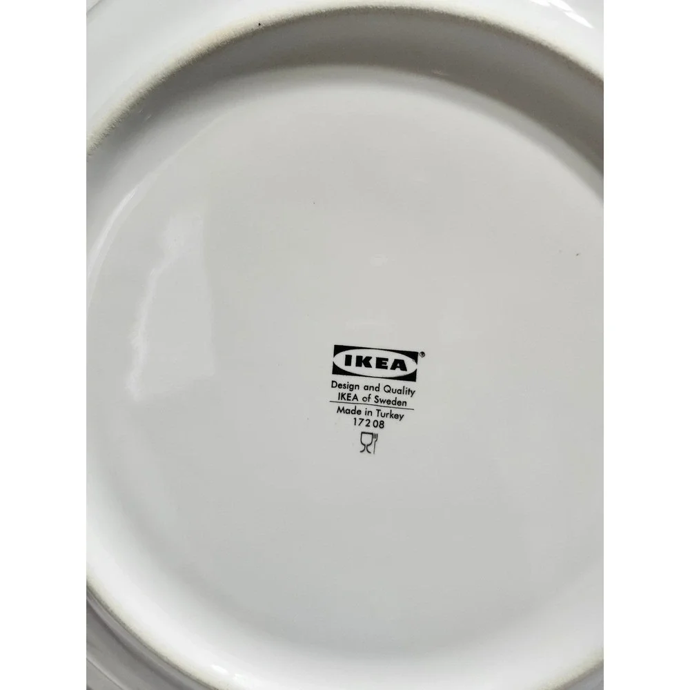 IKEA ARV White Stoneware Scalloped Rim Plates‎ Set of 6 French Country 17208